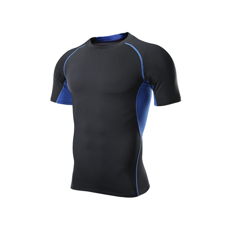T Shirt Tight Fit - メンズ速乾ラウンドネックスイムシャツ高弾性タイトフィットネスTシャツ
