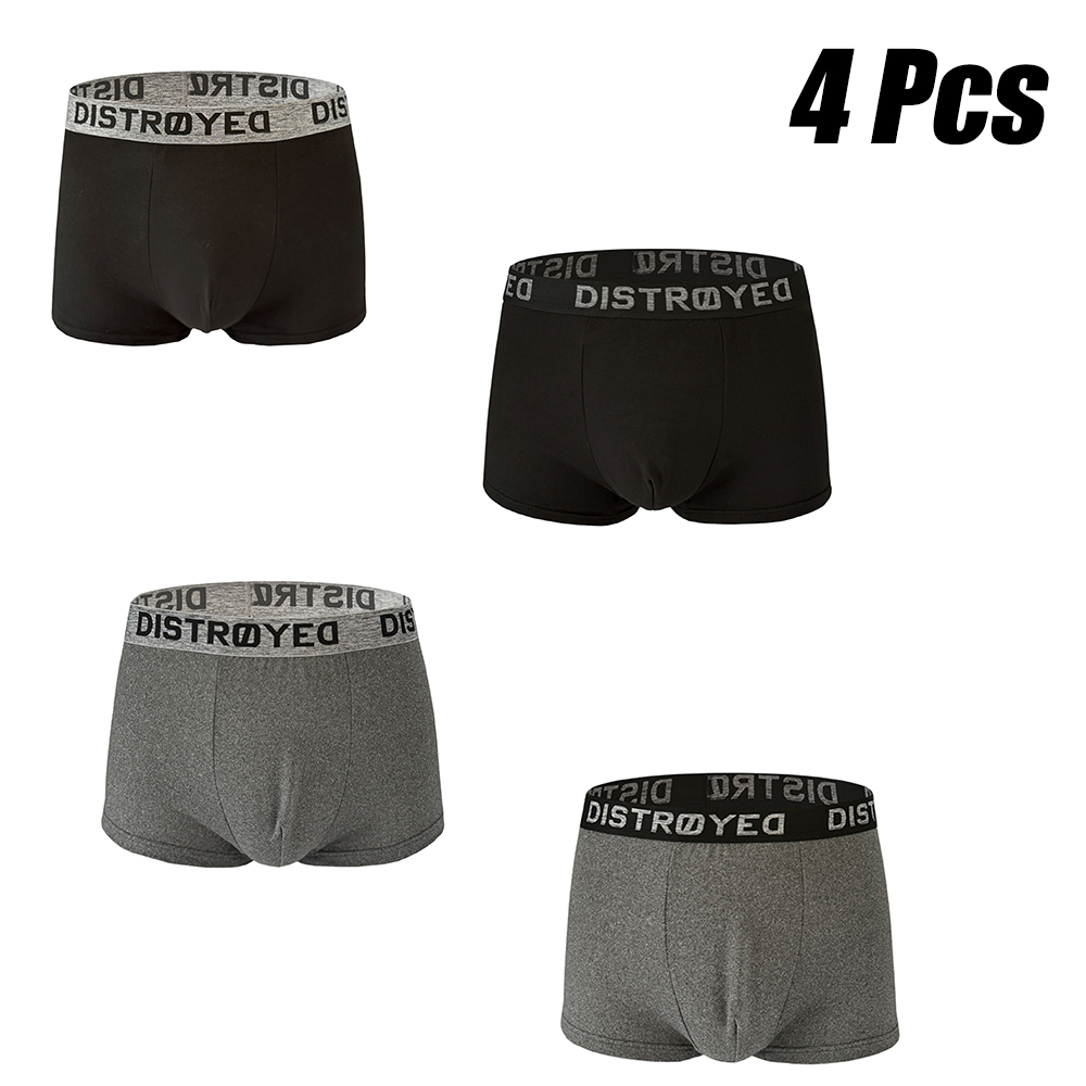 Multi Pack Underwear - メンズシームレス通気性ボクサーブリーフ4枚組固定カラー、着け心地の良いウエストバンド付き快適下着セット
