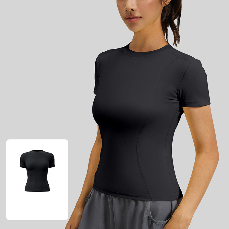 女性用スリムフィットヨガTシャツ速乾性通気性半袖ランニングト - T Shirt Tight Fit のレビューと価格