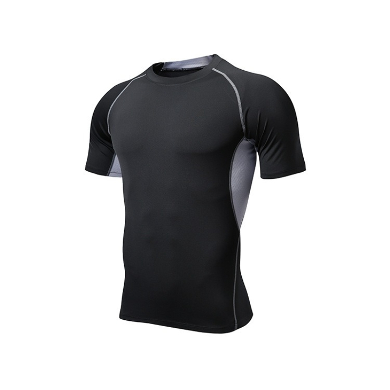 メンズ速乾ラウンドネックスイムシャツ高弾性タイトフィットネス - T Shirt Tight Fit のレビューと価格