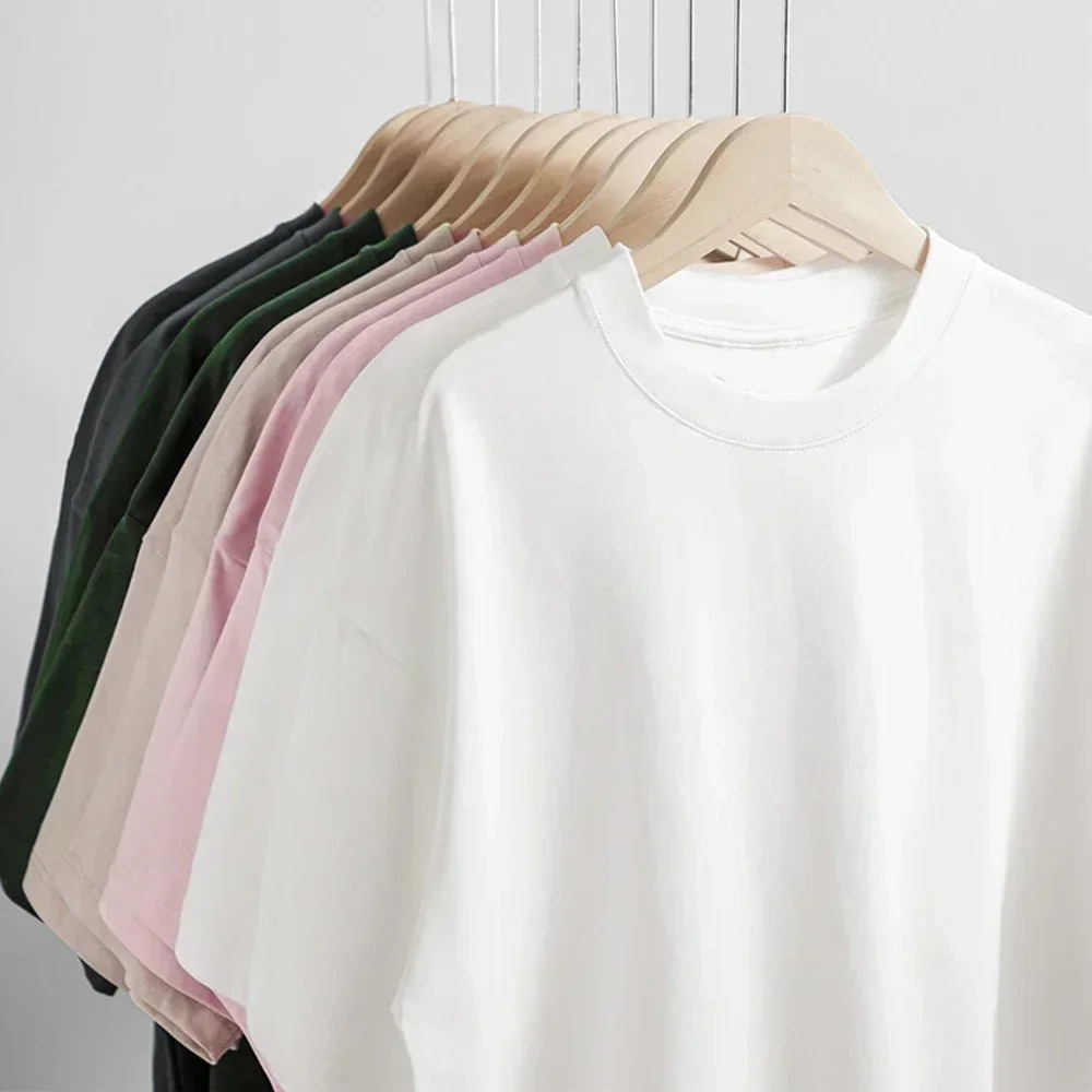 黒色450gヘビーウェイトコットン二重糸半袖Tシャツ - リ - Undershirt Crew Neck のレビューと価格