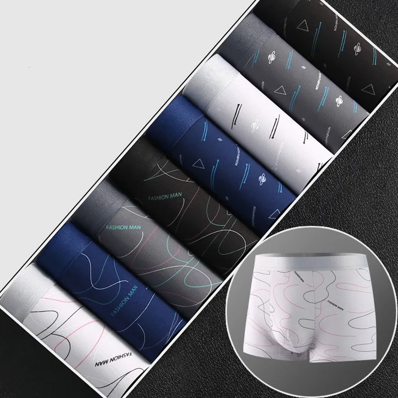 8 ピース/ロット男性のセクシーな下着ボクサーパンツミルクシ - Multi Pack Underwear のレビューと価格