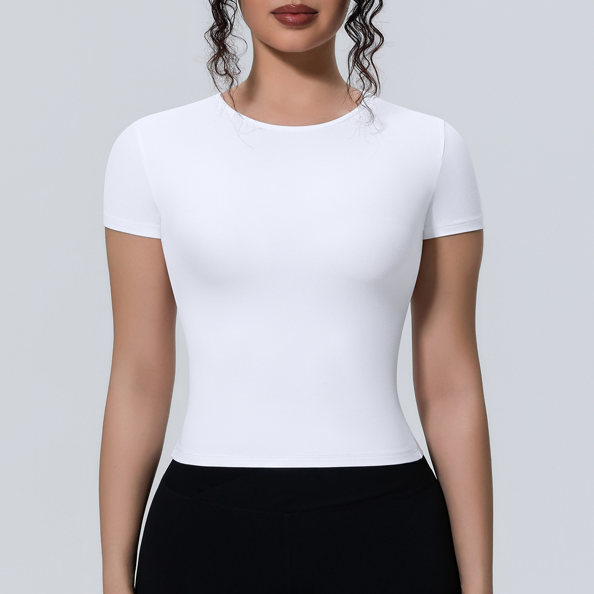 女性のタイトフィットスポーツ Tシャツ速乾性クロップトップス - T Shirt Tight Fit のレビューと価格