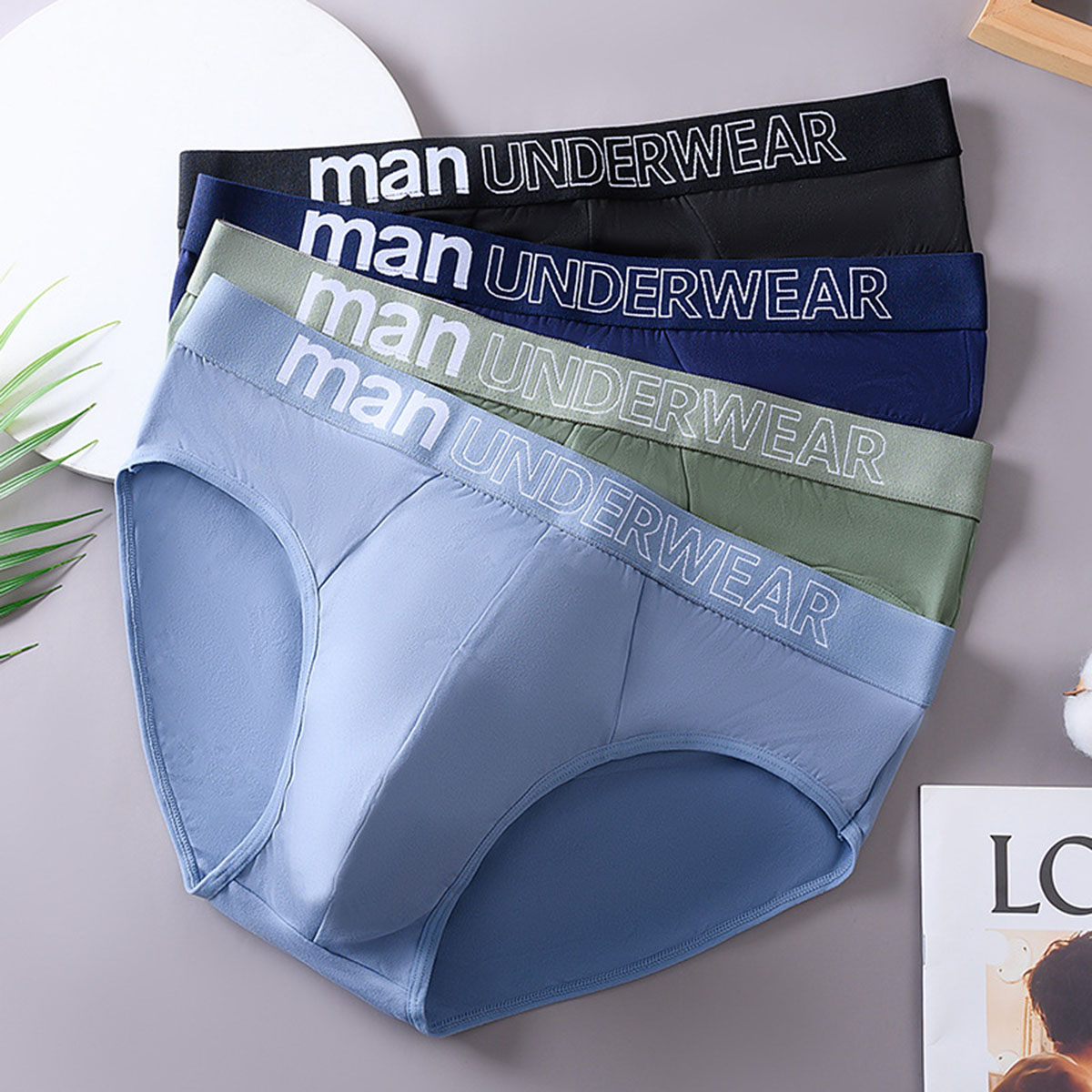 3 ピース/ロットメンズレターブリーフ下着快適なパンティーシ - Multi Pack Underwear のレビューと価格